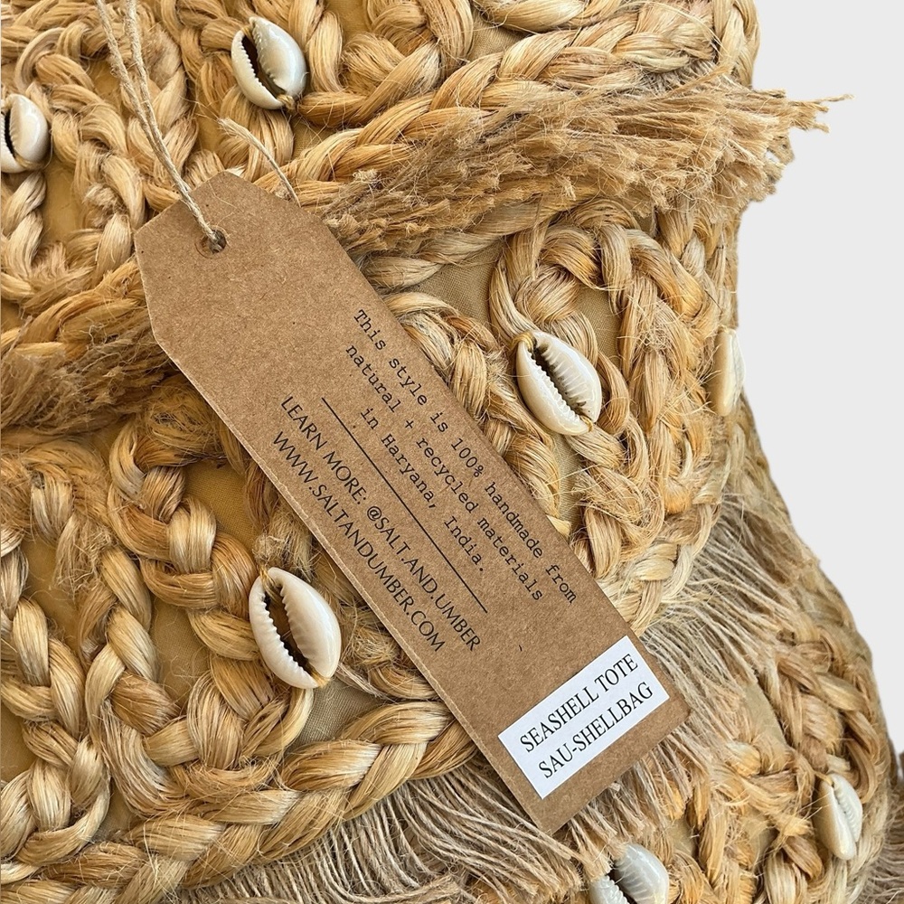 Salt + Umber Isla Jute Seashell Tote Bag Boho Coastal Chic NWT - Picture 11 of 17